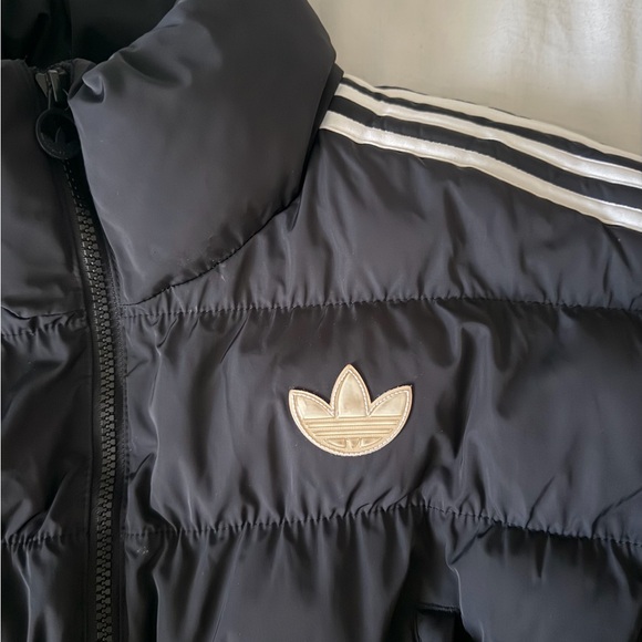 Adidas original Black Short Synthetic Down Puffer cropped Jacket - Picture 6 of 6